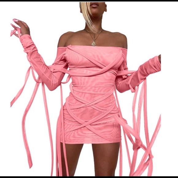 Womens Mesh Strap Solid Color Dress - Picture 1 of 1